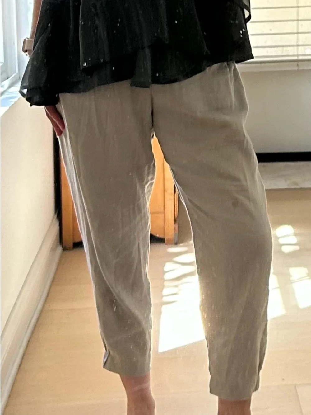 Relaxed Fit women’s linen blend Aritzia Babaton pants Khaki M